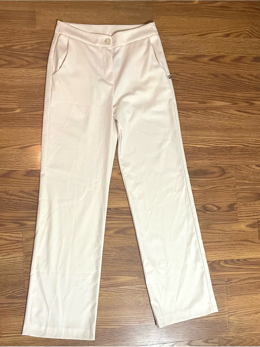 Meme Road, Italian Brand, Women's Cream Straight-Leg Dress Pants